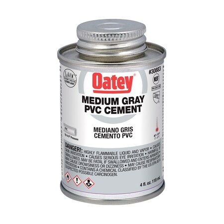 Oatey Cement Pvc Med Gray 4Oz 30883